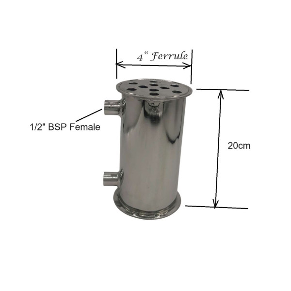 4" x 200mm Stainless Steel Condensor/Dephlegmator
