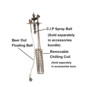 New 65L Stainless Steel Conical Fermenter with accessories bundle