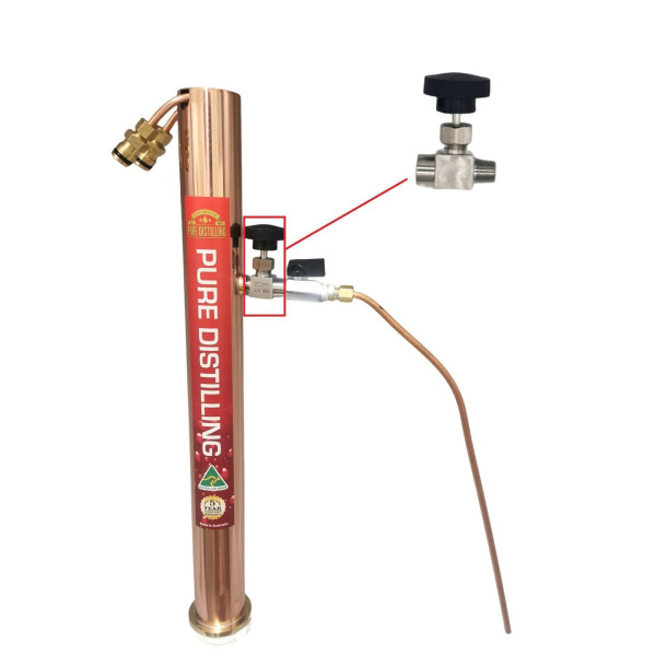 Stainless Steel Add-on Needle Valve for Alcoengine/Pure Distilling Reflux condenser