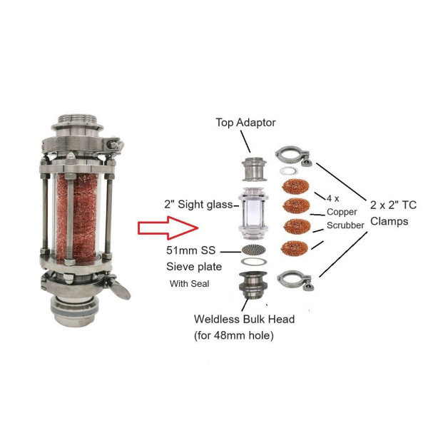 New Up-graded 2“ Sight glass Extension Kit for Still Spirits T500 Condenser