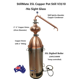 35L Alembic Copper Pot  still With Onion V3510 - No sight glass