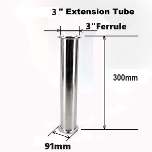 3 Inch Long Stainles steel  Straight Pipe - 300mm