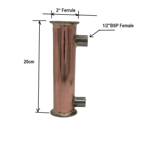 2" x 200mm Copper Condensor/Dephlegmator