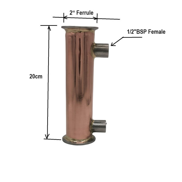 2" x 200mm Copper Condensor/Dephlegmator