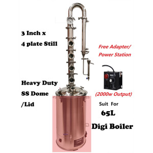 StillMate SS 3" x 4 Plate Modular Micro Distillery Tower - Free Power station