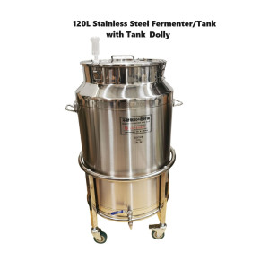125L Full stainless steel Fermenter/Storage Tank with SS Dolly