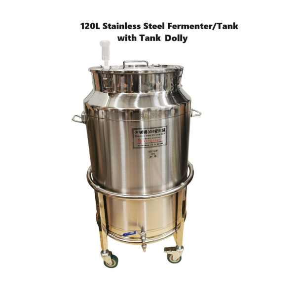 125L Full stainless steel Fermenter/Storage Tank with SS Dolly
