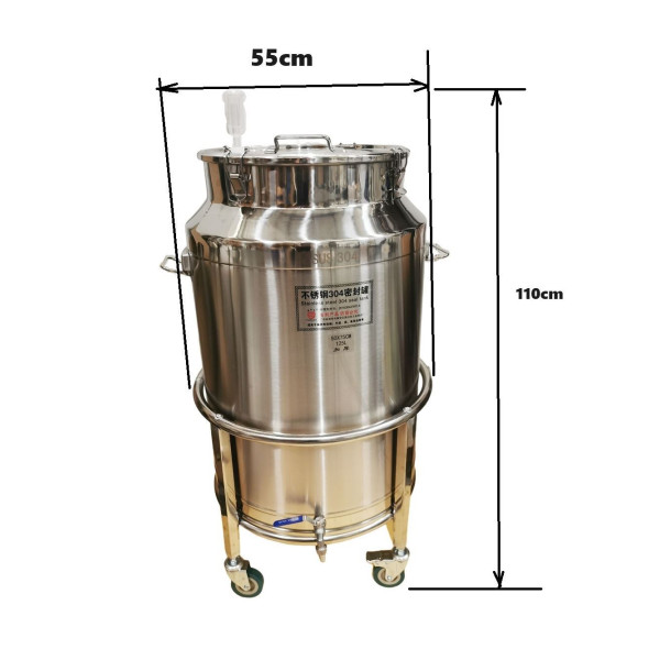 125L Full stainless steel Fermenter/Storage Tank with SS Dolly