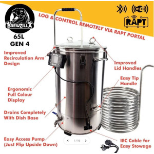 New 65L Brewzilla G4 All-In-One brewery With RAPT Control