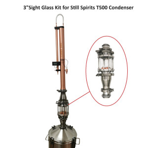 New Stainless steel 3“ Sight glass Extension Kit for Still Spirits T500 Condenser