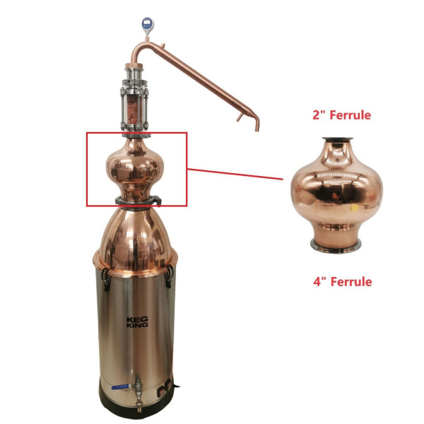 Small 4“-2" Fitting Copper Onion Head/Helmet