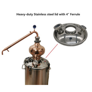 Heavy duty Stainless Steel Lid for 35L Digi boiler with 4" fitting and sight glass