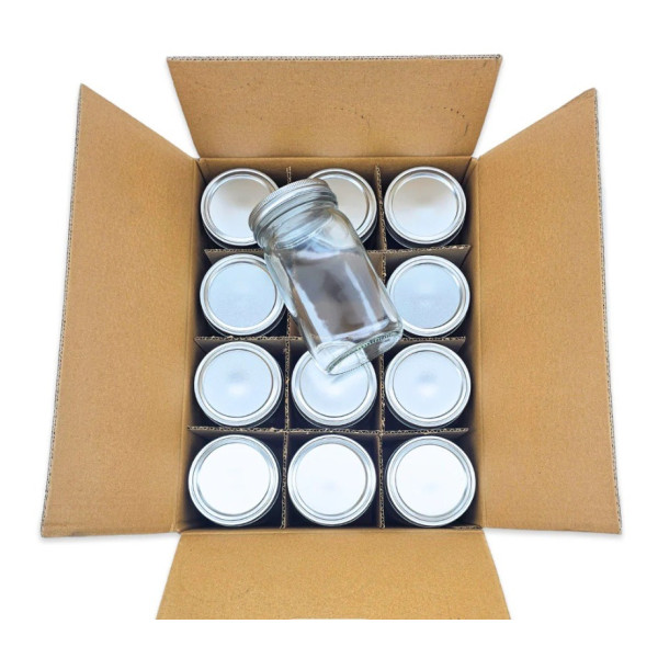 12 x 1000mL Wide Mouth Quart Mason Jars & Lids