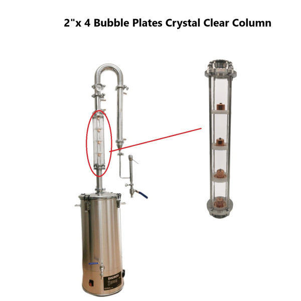 4 x 2" Bubble Plates Crystal clear Column