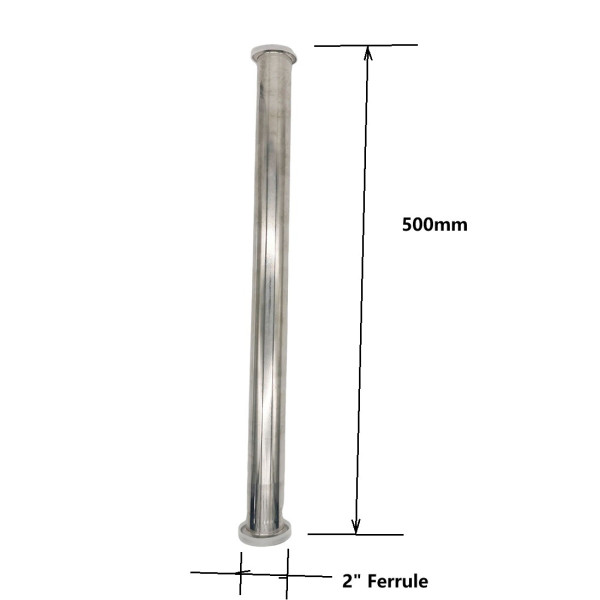 2 Inch TC Stainless Steel Straight Pipe - 500 mm Long