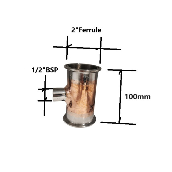 2 Inch Copper Pipe with Thermometer fitting