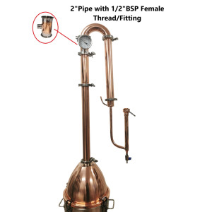 2 Inch Copper Pipe with Thermometer fitting