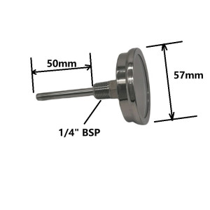 2" Dial Thermometer (0-120C) with 1/4" BSP fitting