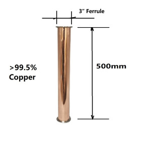 3"x 500mm Copper Tri-clover  Straight Pipe