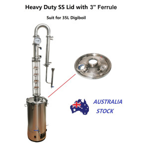 Heavy duty Stainless Steel Lid for 35L Digi boiler with 3" Ferrule and  sight glass