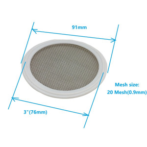 3 Inch TC Stainless Mesh Screen PTFE (Teflon & 20 mesh)