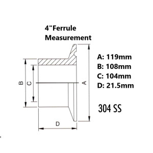 4 Inch Tri-Clover Ferrule