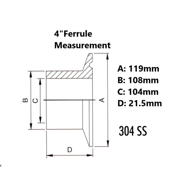 4 Inch Tri-Clover Ferrule