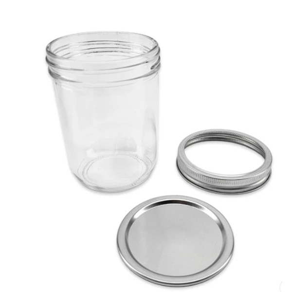 12 x 500mL Wide Mouth Mason Jars & Lids