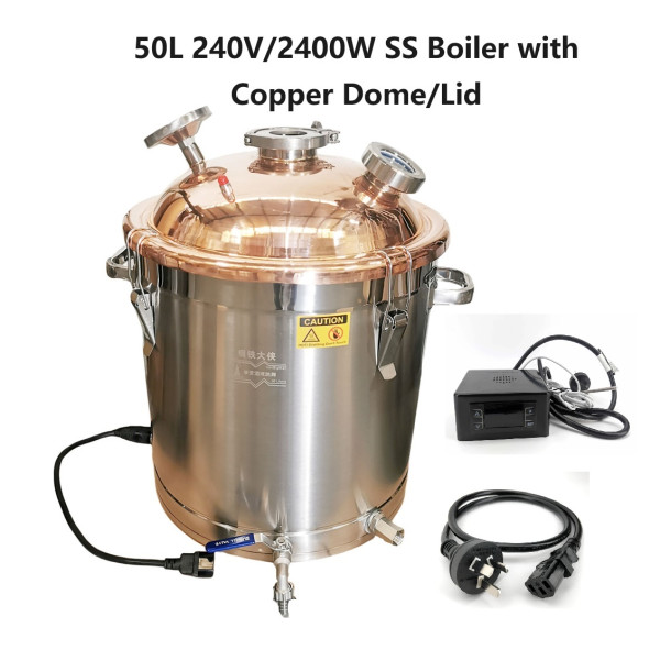 240V/2400W Temperature Controlled 50L Boiler with Copper Lid/dome /Sight glass