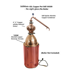 StillMate 65L Copper Pot Still  - V6509 No Sight Glass No Boiler