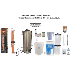 New Still Spirits Creat+T500 Pro Copper Condenser Distillery Kit -35L Digiboil Boiler