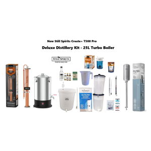 New Deluxe Still Spirits Create+T500 Pro Copper Condensor Distilery Kit -25L Turbo Boiler