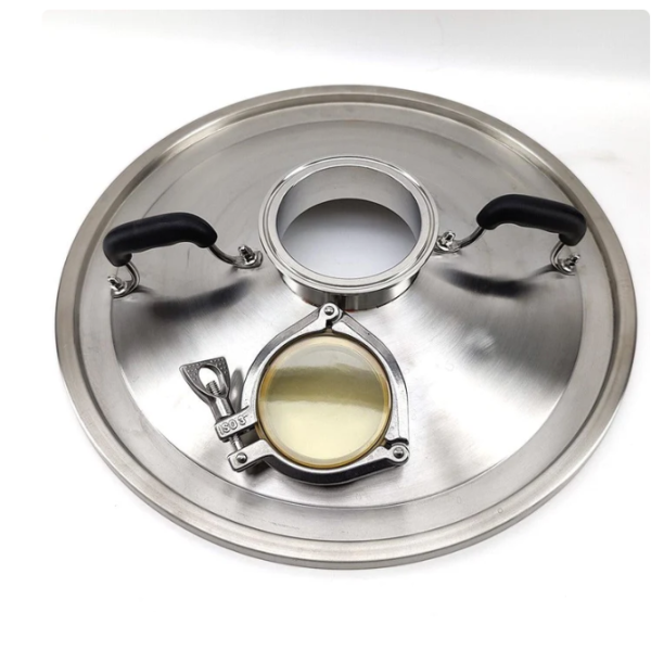 Stainless Steel Distillation Lid for 65L Digiboil Boiler/65L Brewzilla with 4" TC Ferrule & 3" Sight glass
