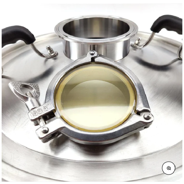 Stainless Steel Distillation Lid for 65L Digiboil Boiler/65L Brewzilla with 4" TC Ferrule & 3" Sight glass