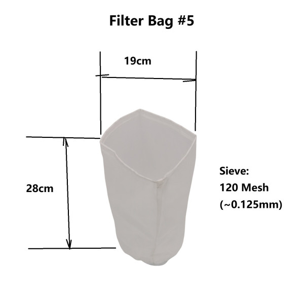 120 mesh Filter strain bag #5(D19cm x H28cm)