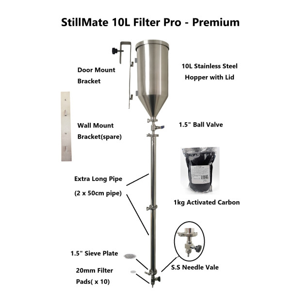 Premium StillMate 10L Full Stainless Steel (Carbon) FILTER PRO