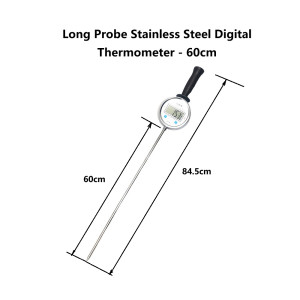 Long Stainless steel Probe Digital Thermometer - 60cm Probe