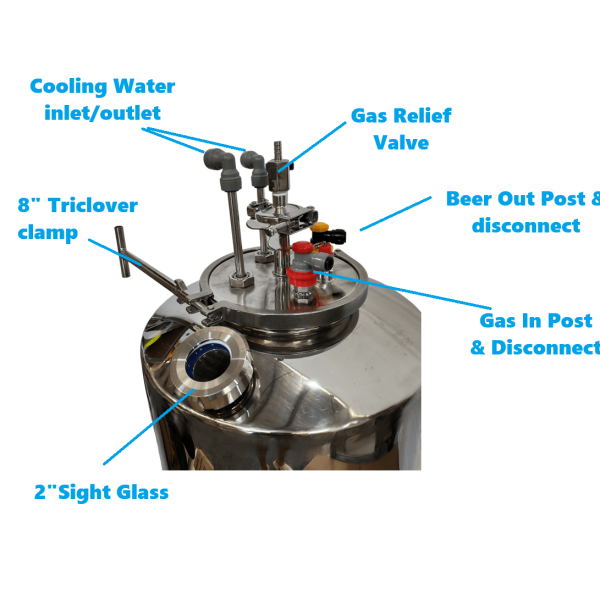 New Full Stainless Steel 34L Conical Fermenter with Cooling coill and accessories bundle