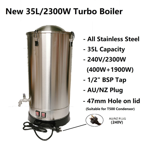 240V/2300W 35L Turbo Boiler with Stainless steel Lid 48mm Hole