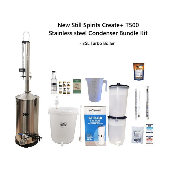 New Still Spirits Create+ T500 Stainless steel Condensor Distillery Kit - 35L Turbo boiler