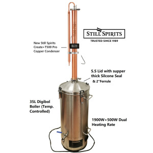 New Still Spirits Create+ T500 Pro Copper Condensor Still Kit - 35L DigiBoil Boiler