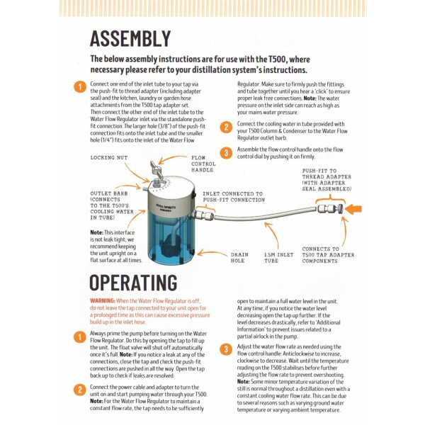 New Still Spirits Create+ Water Flow Regulator For T500 Condenser
