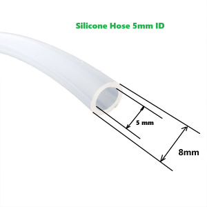 Food-grade 5mm ID / 8mm OD semi-transparent Silicone Hose