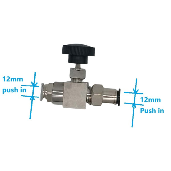 Precision Stainless steel Needle Valve 12mm Push-in fitting Kit