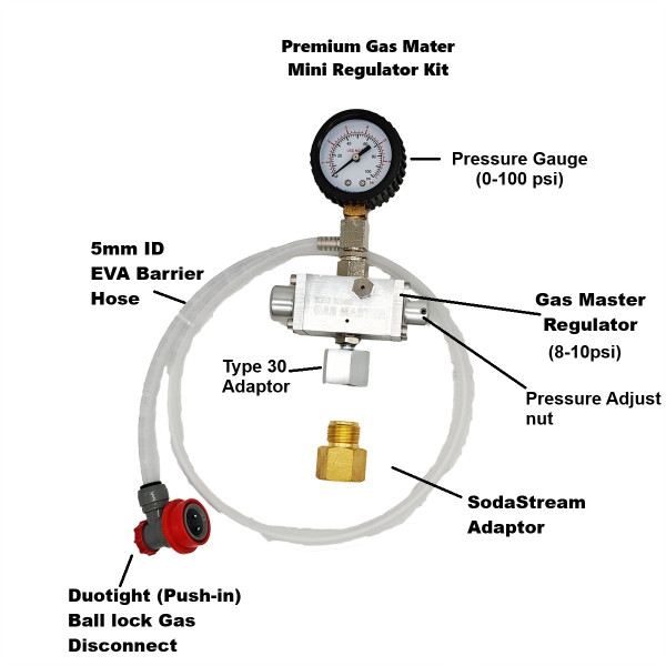 Premium Universal Mini Gas Master Co2 Regulator Kit