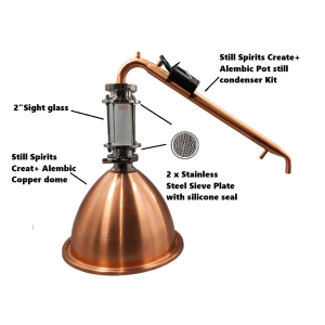 New Still Spirits Create+ Alembic Pot Still Copper Condensor Kit with Sight glass/Gin Basket