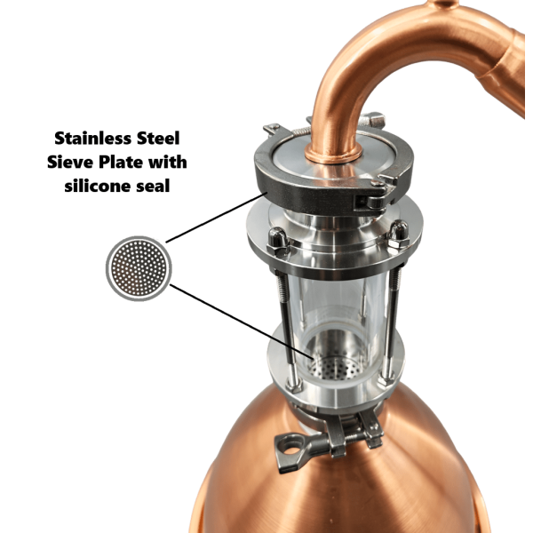 New Still Spirits Create+ Alembic Pot Still Copper Condensor Kit with Sight glass/Gin Basket