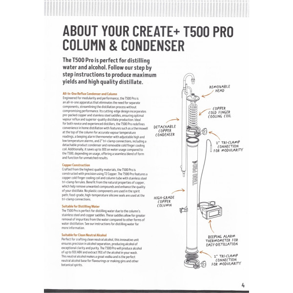 New Still Spirits Create+ T500 Pro Copper Condensor Still Kit - 35L DigiBoil Boiler