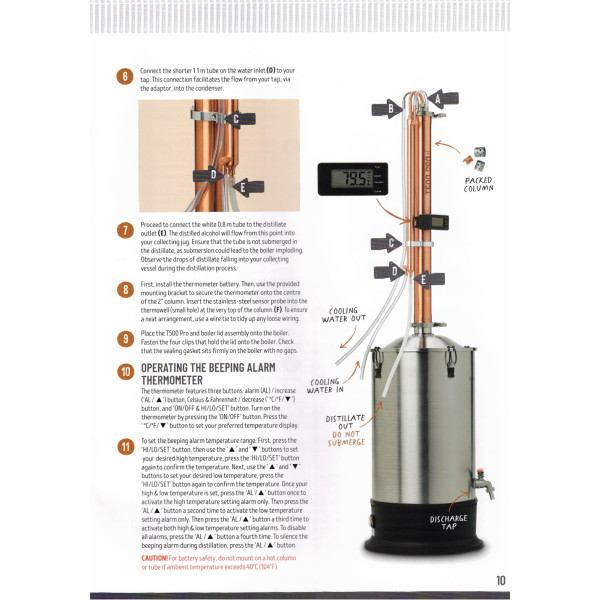New Deluxe Still Spirits Create+T500 Pro Copper Condensor Distilery Kit -25L Turbo Boiler