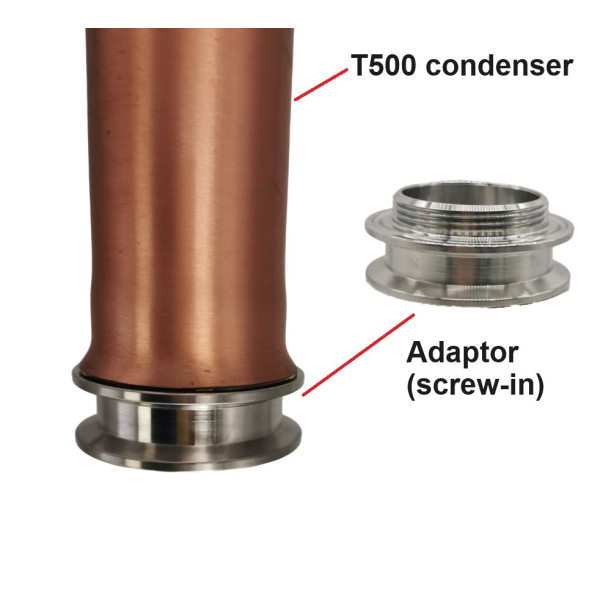 Senior 2 Inch Tri-Clover -1 1/2" Male Thread Adapter for Still Spirits T500/Alembic Pot Still condenser